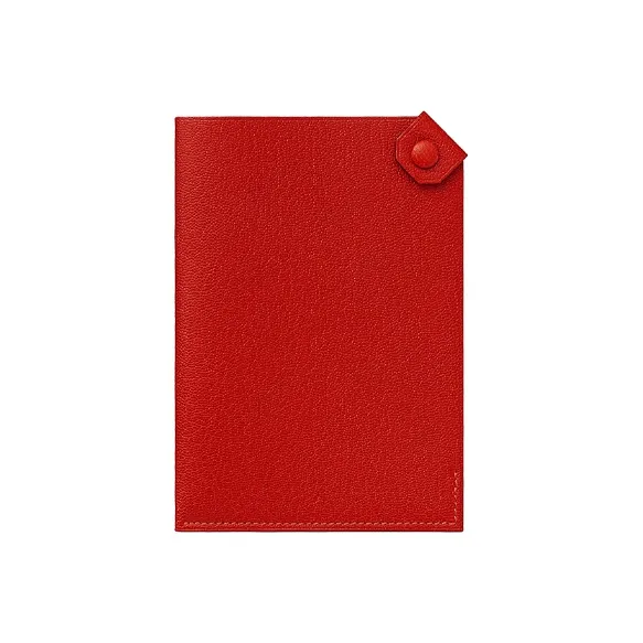 HERMES Tarmac Chamkila Goat Skin Clutch Card Holder Passport Holder Women's S3 Rouge De Coeur Heart Red-0