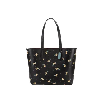 COACH Highline Pebbled Leather Tote Bag Shopping Bag Shoulder Bags Women's Black