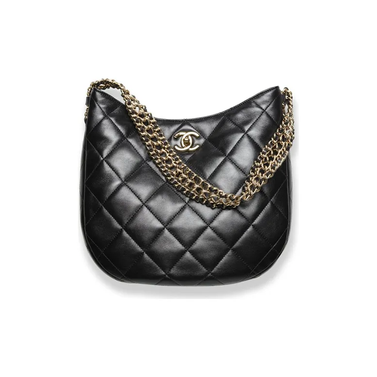 CHANEL Sheepskin Tote Bag, Shopping Bag, Chain Bag, Shoulder Bag, Crossbody Bag Women's Black-0