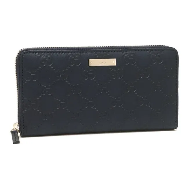 GUCCI Cow Leather Wallet Men's Dark Blue-0