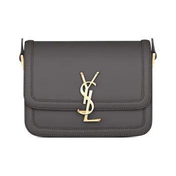 SAINT LAURENT SOLFERINO Leather Tofu Bag Shoulder Bag Crossbody Bag Women's Gray White