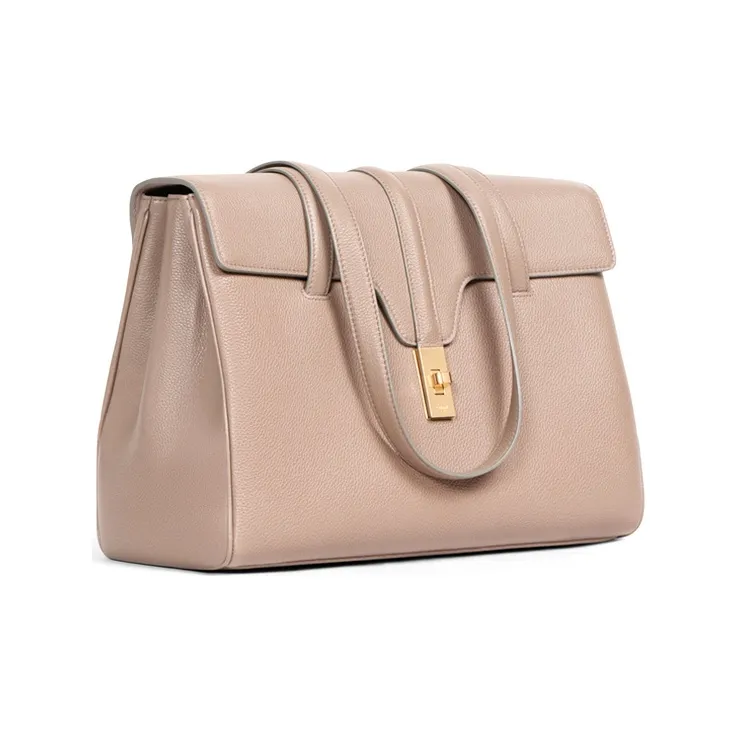 CELINE 16 Calfskin Portable Crossbody Bag Shoulder Bag Medium Size Women's Egg Stone Brown-2