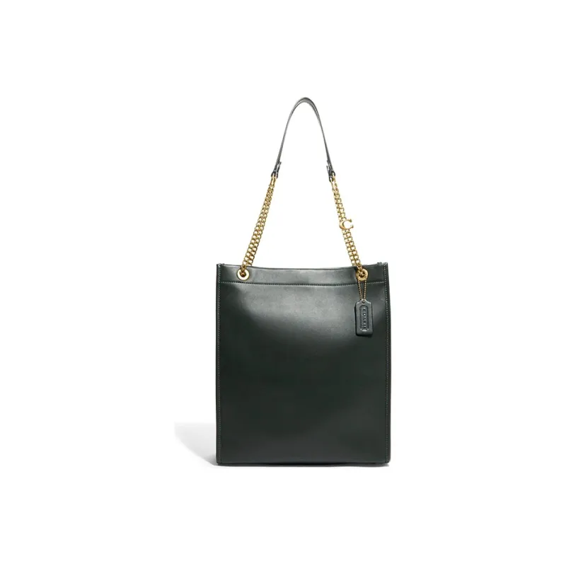 COACH Leather One Shoulder Handbag Tubas Women's Green-0