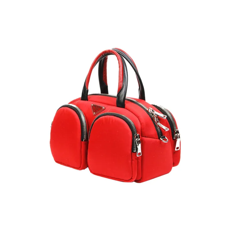 PRADA Nylon Fabric Handbag Women's Red-1
