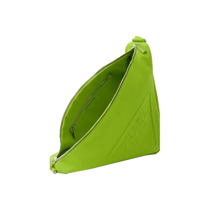 PRADA Canvas Triangle Bag Fern Green-3