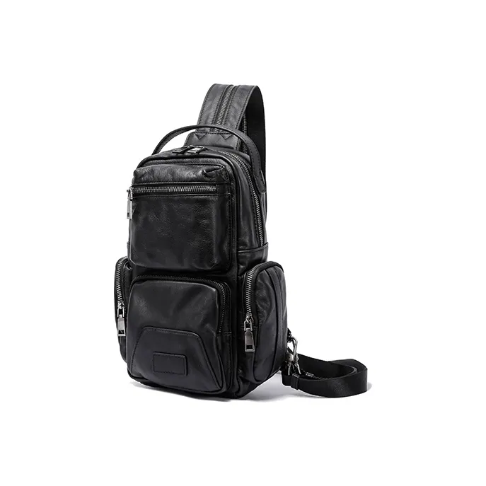 Ace Paul Cow Leather Sling Bag Mini Backpack Regular Men's Black-1