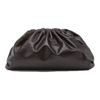 Bottega Veneta Cow Leather Clutch Women's Dark Chocolate