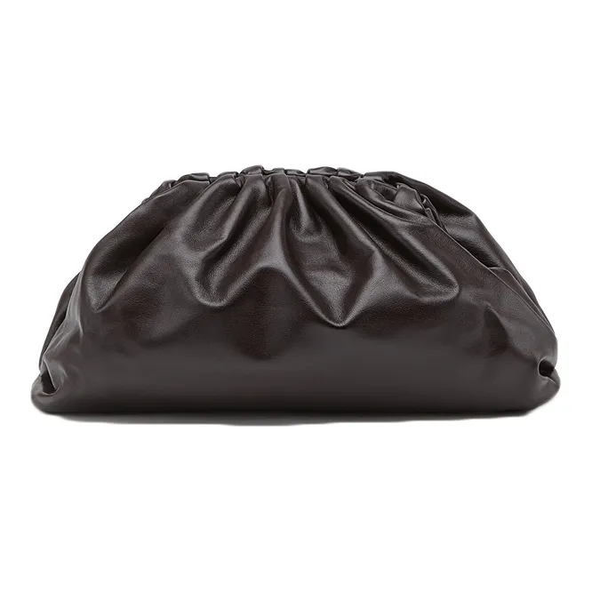 Bottega Veneta Cow Leather Clutch Women's Dark Chocolate-0