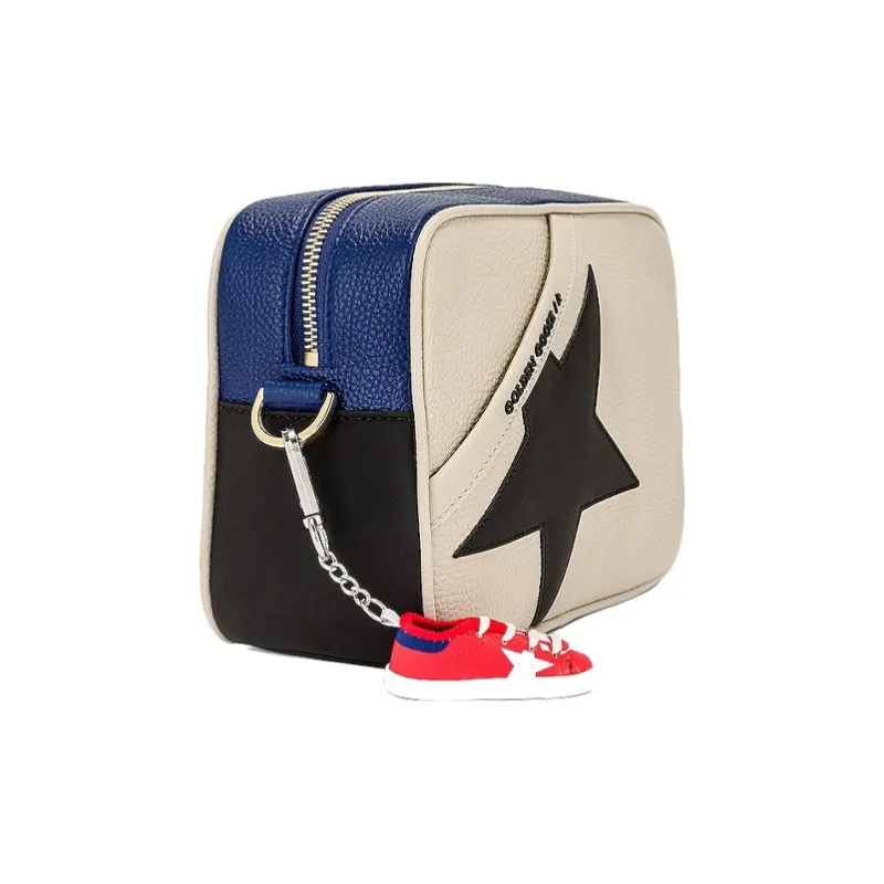 Golden Goose Leather Crossbody Bag, Shoulder Bag Women's White/Blue/Black-2