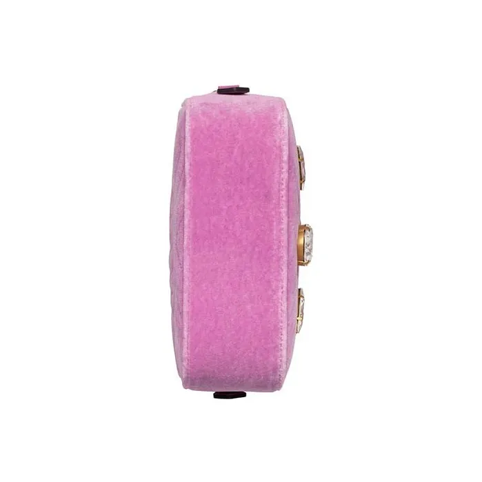 GUCCI GG Marmont Velvet Crossbody Bag Shoulder Bag Mini Women's Pink-4