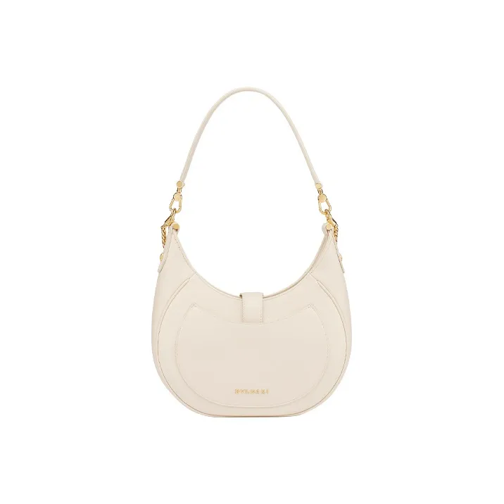 BVLGARI Serpenti Ellipse Cow Leather Shoulder Bag Crossbody Bag Women's Ivory White-2