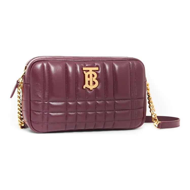 Burberry Lola Bag Lambskin Camera Bag, Handheld Shoulder Bag, Crossbody Bag Small Size Women's Dark Chestnut-1
