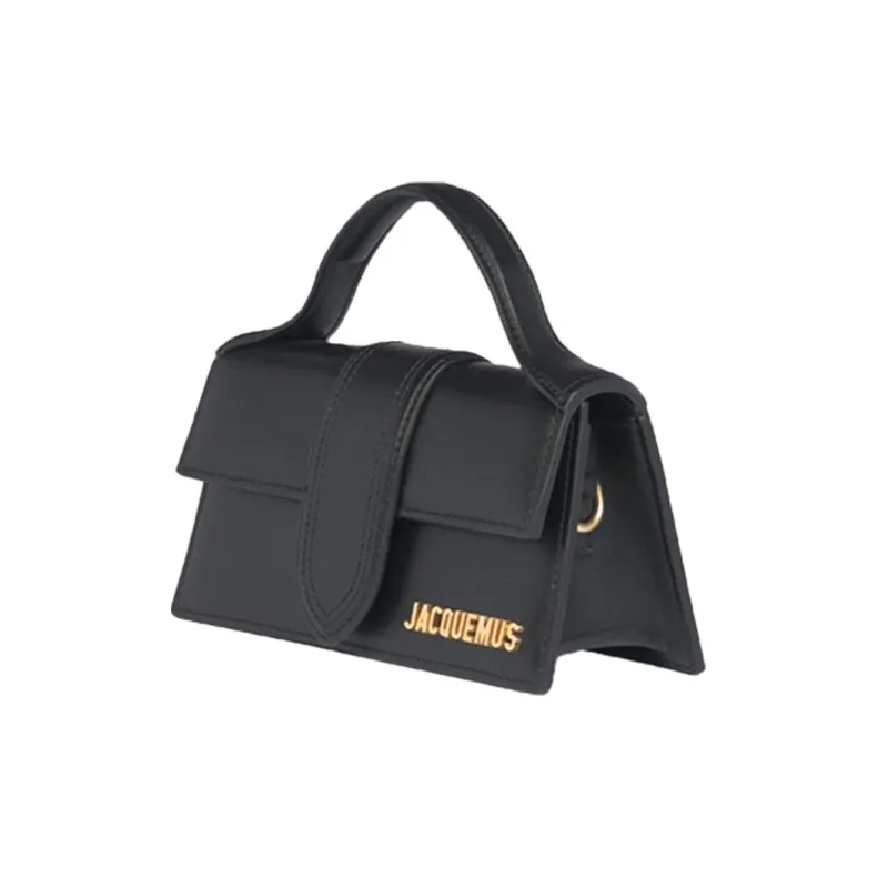 Jacquemus Leather Shoulder Bag, Crossbody Bag, Handbag Small Size Women's Black-2