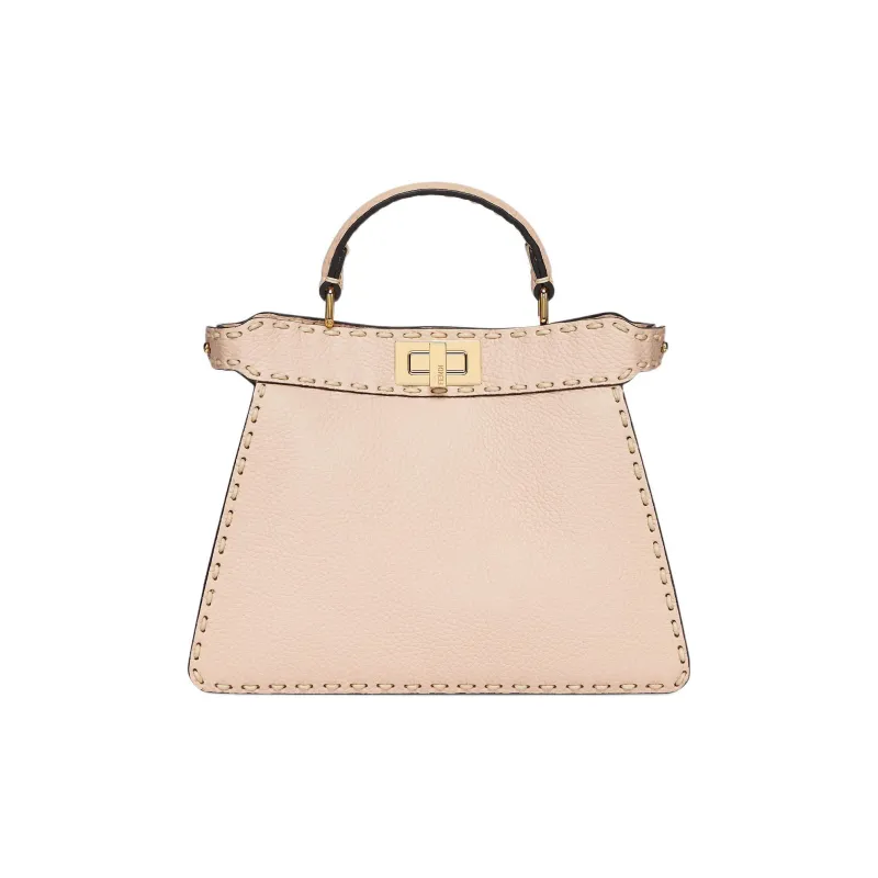 FENDI Peekaboo ISeeU Cow Leather Shoulder Bag, Crossbody Bag, Handbag Small Size Women's Pink-1