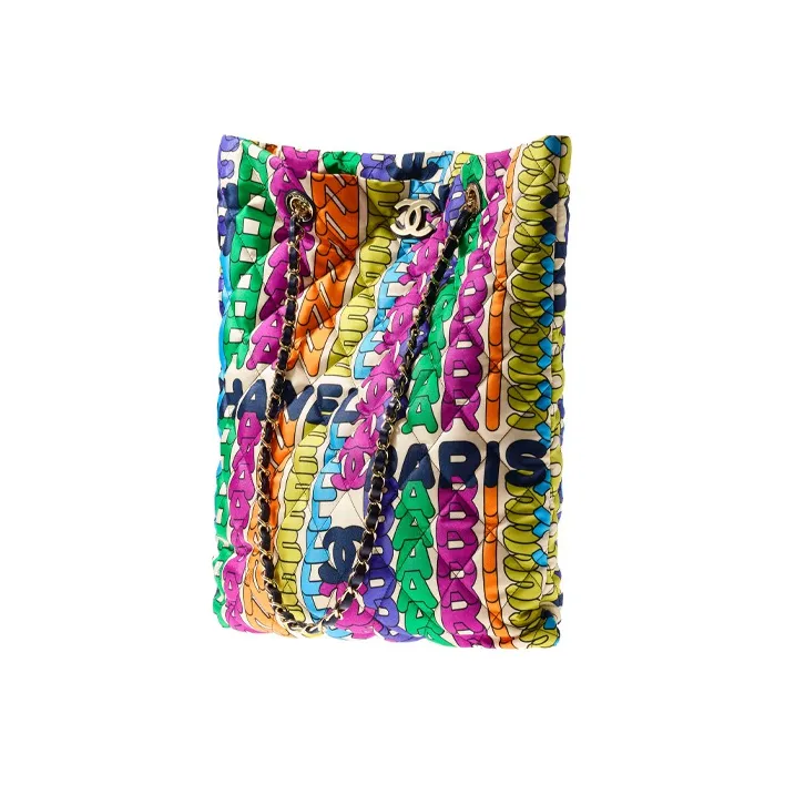 CHANEL Nylon Tote Bag, Shopping Bag, Crossbody Bag, Shoulder Bag Women's Rainbow-1