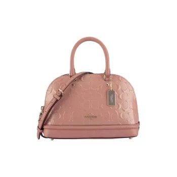 COACH Sierra Patent Leather Dome Bag, Shoulder Bag, Crossbody Bag, Handbag Small Size Women's Pink