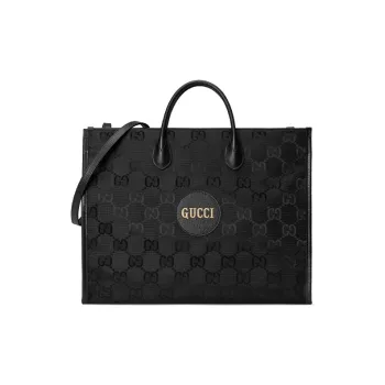 GUCCI Off The Grid Nylon With Leather Tote Bag Shopping Bag Crossbody Handbag Shoulder Bag Men's Black