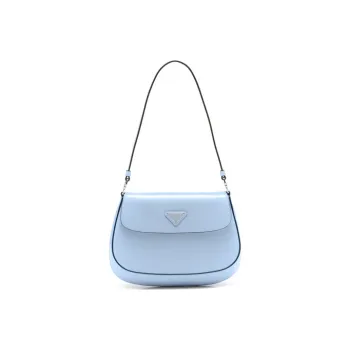 PRADA Cleo Shiny Leather Crescent Moon Bag Shoulder Bag Women's Sky Blue
