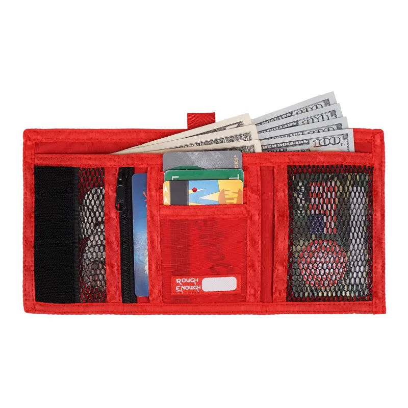 Rough Enough Polyamide Coin Purse Card Holder Wallet Unisex Red-1