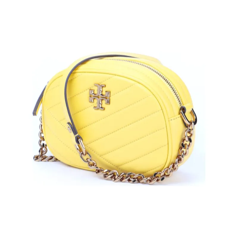 TORY BURCH Lambskin Camera Bag, Crossbody Bag, Shoulder Bag Women's Light Yellow-2
