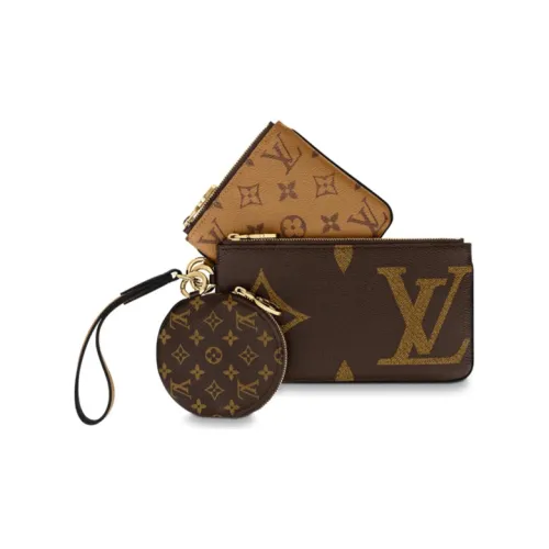 LOUIS VUITTON Trio Pouch Monogram Giant/Reverse/Mini Brown