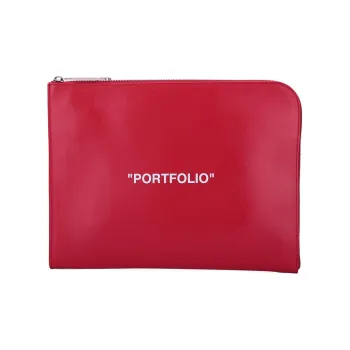 OFF WHITE Leather Mahjong Set Clutches Unisex Red