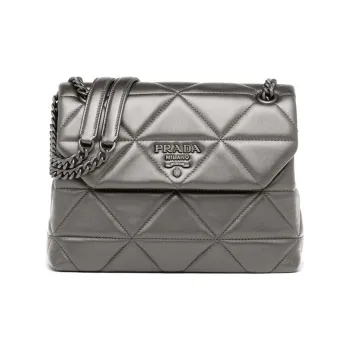 PRADA Spectrum Leather Small Square Bag Shoulder Bag Crossbody Bag Women's Marble Gray