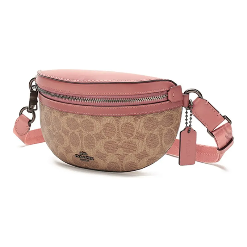 COACH Bethany Leather Fanny Pack Small Size Women's Vintage Pink With Tan-1