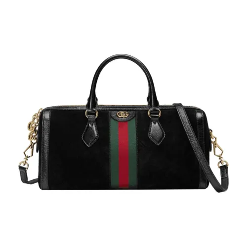 GUCCI Ophidia Patent Leather Binding Shoulder Bag Crossbody Bag Handbag Medium Size Women's Black