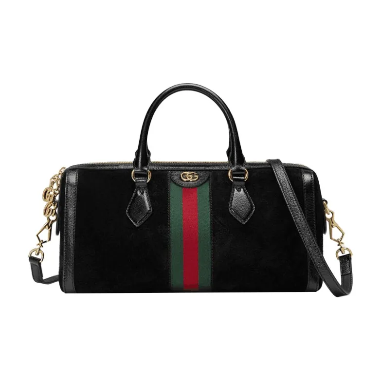 GUCCI Ophidia Patent Leather Binding Shoulder Bag Crossbody Bag Handbag Medium Size Women's Black-0