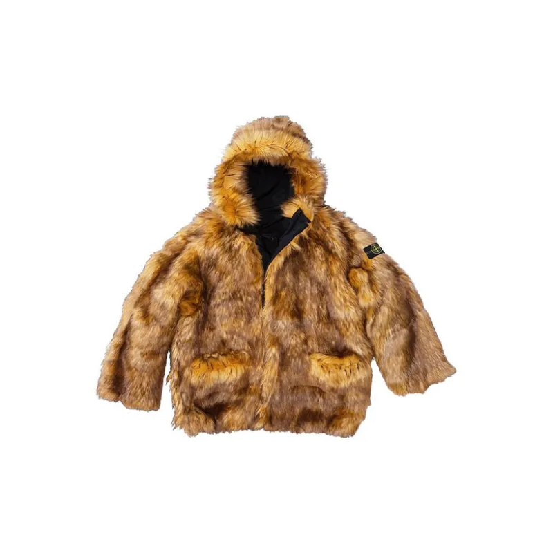Supreme X Stone Island Formula Steel Reversible Faux Fur Parka-2