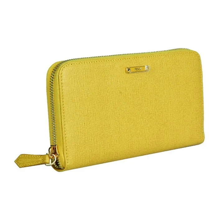 FENDI Leather Wallet Women's Yellow-1