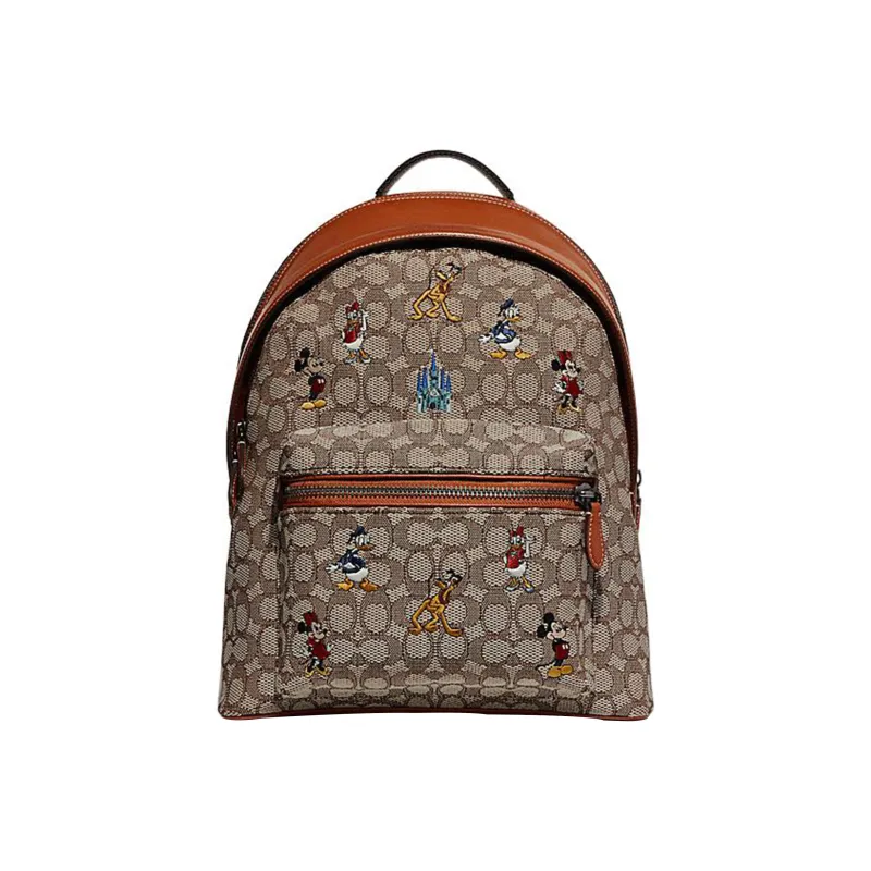 COACH X Disney Collaboration West Canvas With Leather Backpack Regular Women's Brown-0
