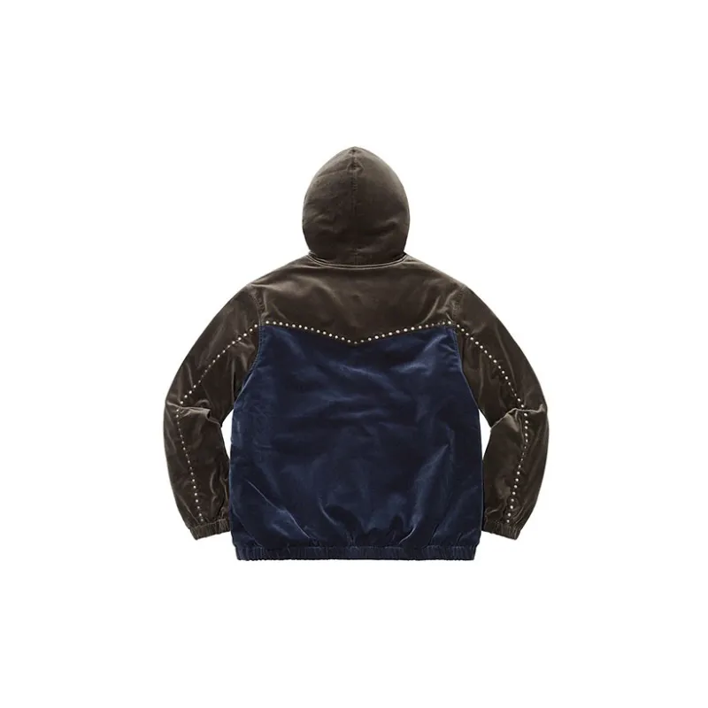 Supreme Studded Velvet Hooded Work Jacket-8