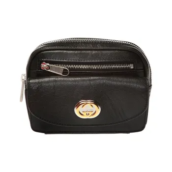 GUCCI Cow Leather Shoulder Bag, Crossbody Bag, Sling Bag, Fanny Pack Mini Unisex Black