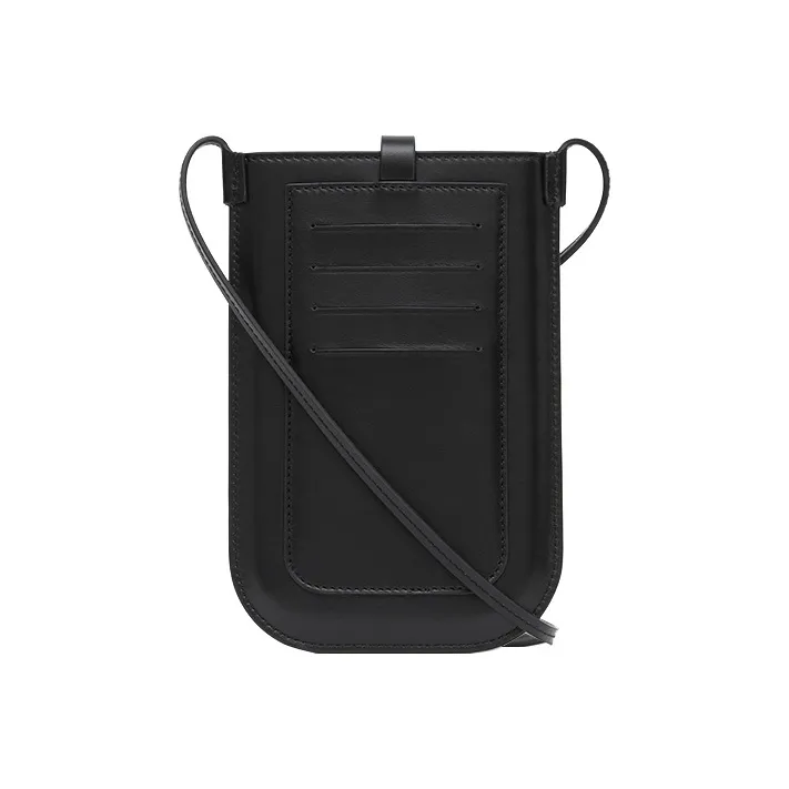 Burberry Leather Cell Phone Pouch Shoulder Bag Crossbody Bag Unisex Black-2