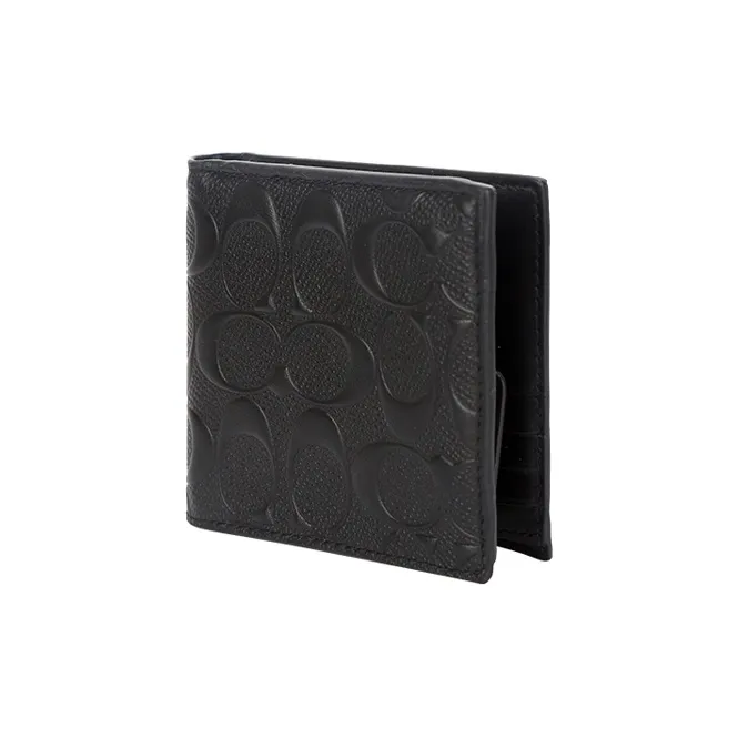 COACH Leather Coin Purse Wallet Bag Men's Black-1