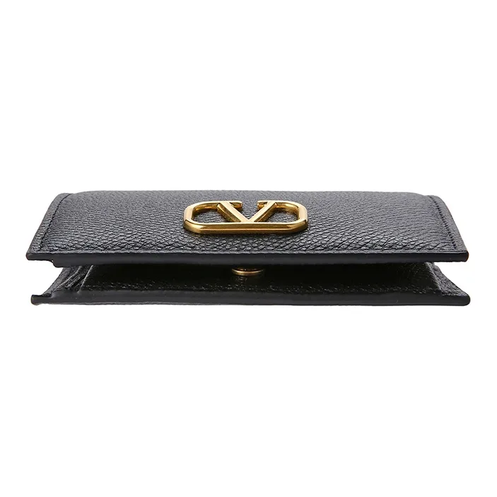 Valentino Vlogo Cow Leather Wallet, Card Holder Regular Women's Black-3