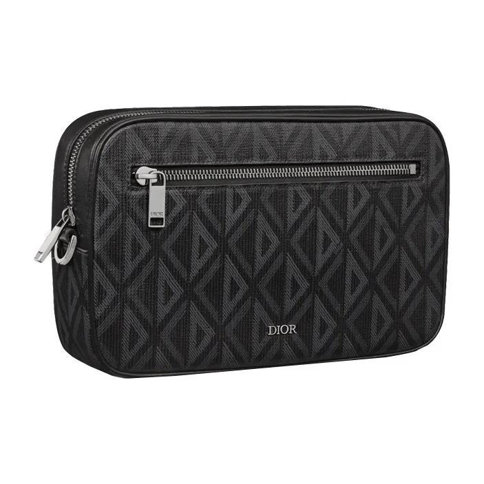 DIOR Canvas Strap Handbag, Clutch, Toiletry Bag Men's Black-1