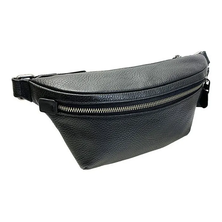 COACH Grade Pebbled Leather Cowhide Crossbody Bag Sling Bag Fanny Pack Regular Men's Black-1
