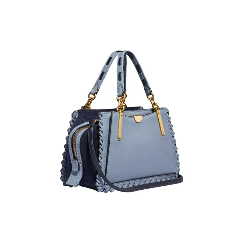 COACH Dreamer Leather Patchwork With Suede Shoulder Bag Crossbody Bag Women's Haze Blue-2