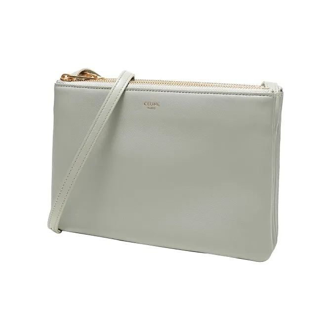 CELINE Trio Sheepskin Crossbody Bag, Shoulder Bag Women's Aqua Green-1