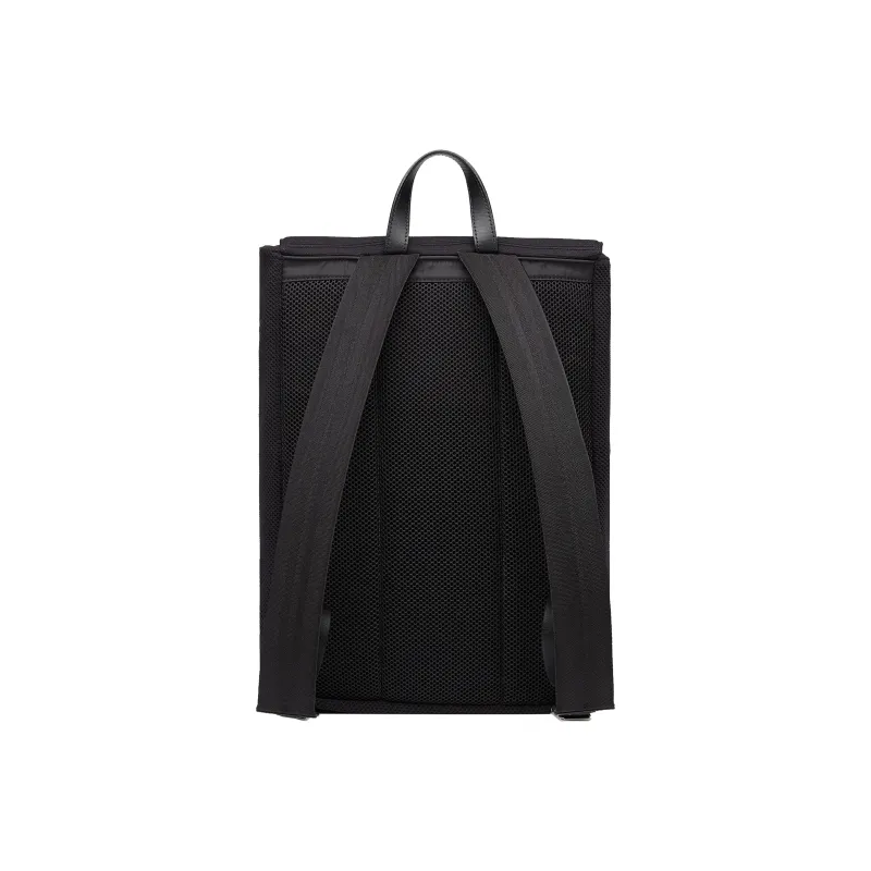 FENDI Fendiness Nylon Plain Weave Fabric Backpack Men's Black-2