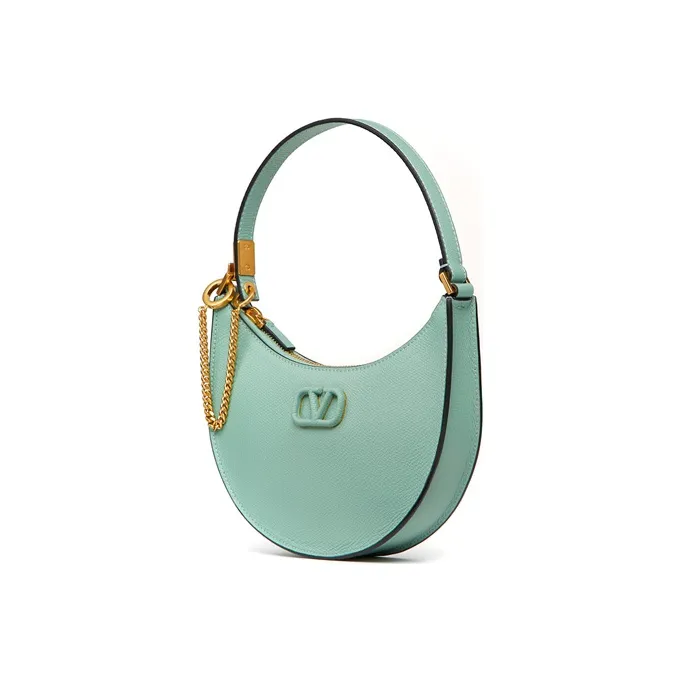 Valentino Vlogo Grained Calfskin HOBO Bag Shoulder Bags Handbags Mini Women's Light Green-2