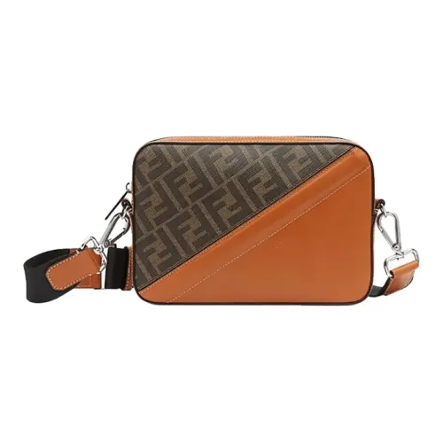 FENDI Coated Canvas With Leather Camera Bag Shoulder Bag Crossbody Bag Regular Men's Brown