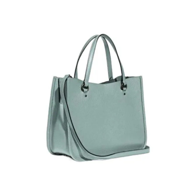 COACH Tyler Pebbled Leather Tote Bag Shopping Bag Portable Crossbody Bag Shoulder Bag Medium Size Women's Aqua Blue-1