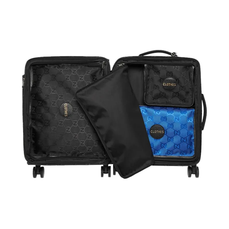 GUCCI Nylon Square Bag Storage Bag Clutch Toiletry Bag Small Size Men's Black-6
