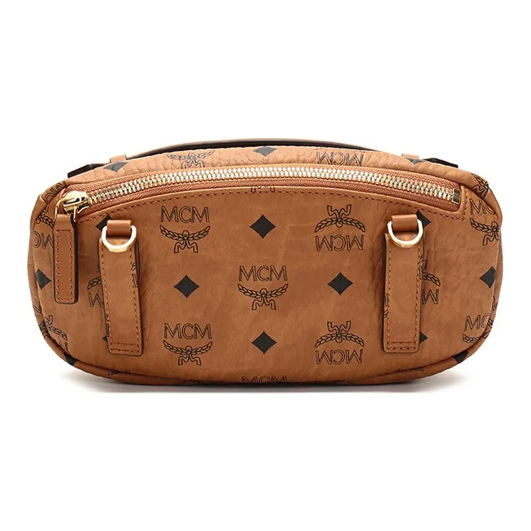 MCM Leather Clutch, Shoulder Bag, Crossbody Bag Small Size Women's Brown Cognac-3