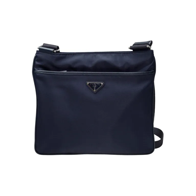 PRADA Nylon Shoulder Bag Crossbody Bag Men's Navy Blue-0