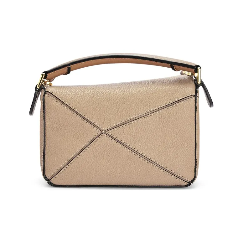 LOEWE Grained Calfskin Geometric Bag Puzzle Bag Portable Crossbody Bag Shoulder Bag Mini Women's Sand-2